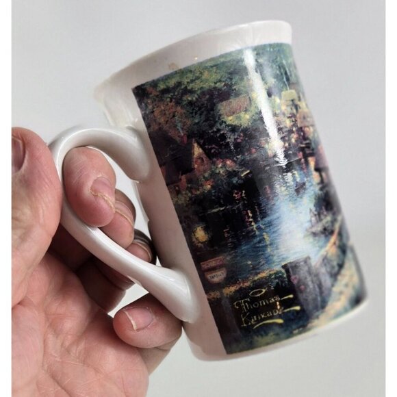 Vtg 1995 Lamplight Village Ceramic Coffee Mug 1995 Artist Thomas Kinkade - Picture 2 of 14